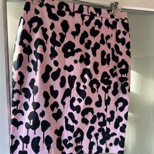 Moschino Pink and Black Animal Print Pencil Skirt NWT